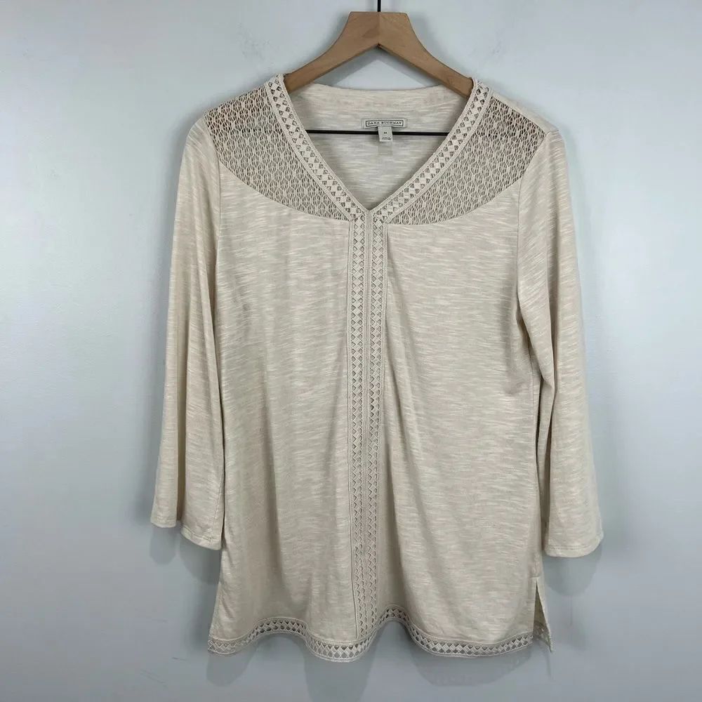 Dana Bushman Off White Lace Chest Blouse